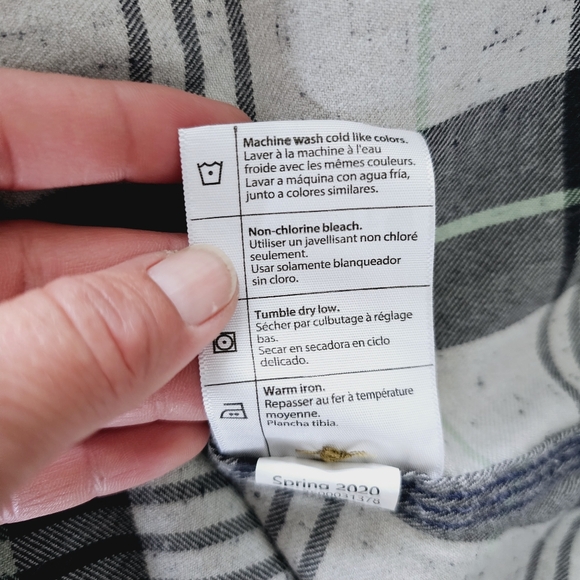 Carhartt Twilight Relaxed 3/4 Sleeve Plaid Flannel Button Down Shirt Size Small - Picture 8 of 9